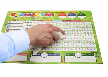 Directamente de fábrica Personalizado 16 "X 12" Magnético Recompensa gráfico Seco Borrar Tablero Blanco Sugerencias de actividad y respaldo magnético