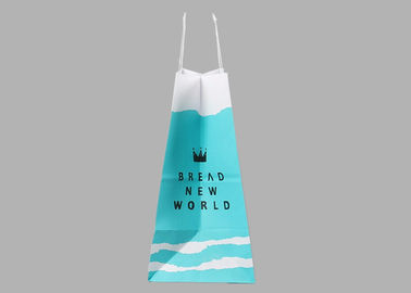 Bolsas de compras de papel con revestimiento personalizado, bolsa de papel plegable de lujo con asa, bolsas de compras de papel blancas