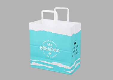 Bolsas de compras de papel con revestimiento personalizado, bolsa de papel plegable de lujo con asa, bolsas de compras de papel blancas