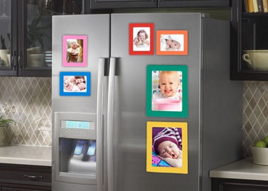Marco personalizado flexible de los imanes del refrigerador de la foto 5 pulgadas de forma rectangular