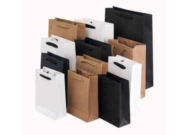 Bolsas de compras de papel con revestimiento personalizado, bolsa de papel plegable de lujo con asa, bolsas de compras de papel blancas