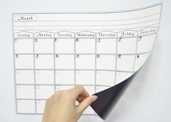 PET Superficie 17x12" Borrado en Seco Magnético Calendario Mensual Magnético Promocional Calendario Magnético Lista de Comestibles Magnético Para Refrigerador