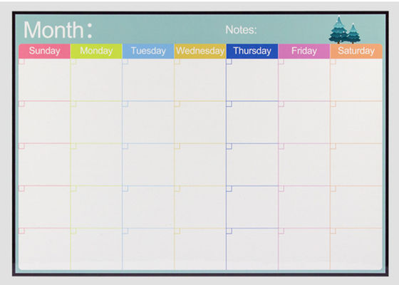 PET Superficie 17x12" Borrado en Seco Magnético Calendario Mensual Magnético Promocional Calendario Magnético Lista de Comestibles Magnético Para Refrigerador