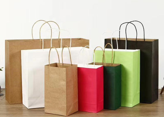 Bolsas de compras de papel con revestimiento personalizado, bolsa de papel plegable de lujo con asa, bolsas de compras de papel blancas
