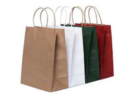 Bolsas de papel de color de 250 gramos Bolsas de papel de venta al por menor Bolsas de papel Kraft Bolsas de papel de color marrón con mango