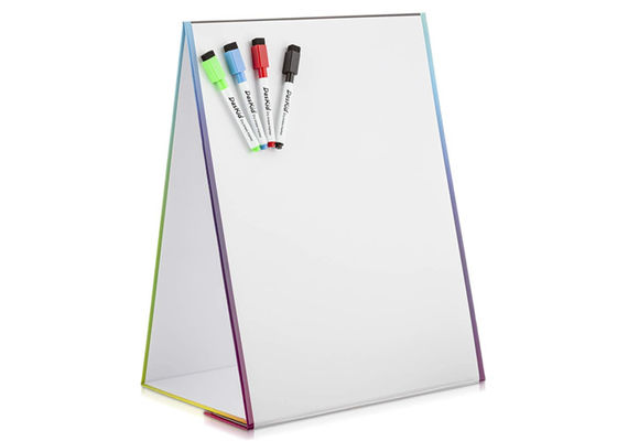 El doble plegable portátil del caballete del tablero blanco de la mesa echó a un lado borrado seco plegable Whiteboard magnético