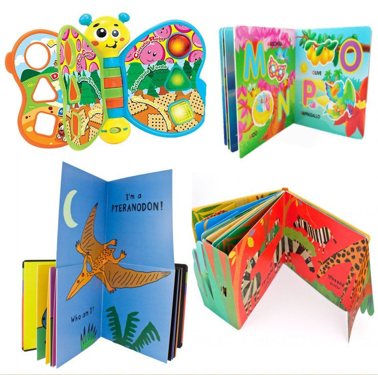 Servicio de impresión de libros de cartón de tapa dura personalizados 8 X 8 pulgadas niños niños pequeños libro de colorear libros de cuentos