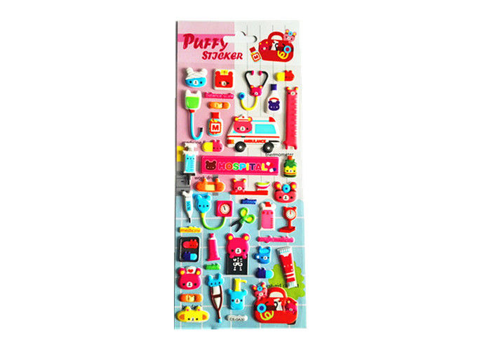 Pegatinas 3D hinchadas personalizadas para niños Formas de dibujos animados Pegatinas de espuma EVA con pegamento extraíble y diseño personalizado